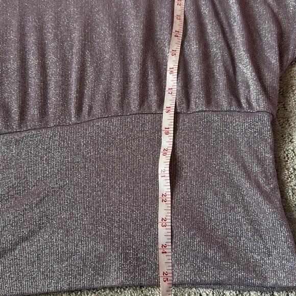 Free People Sparkly Glam Lavender Haze Metallic Turtleneck Top size large - Picture 9 of 9
